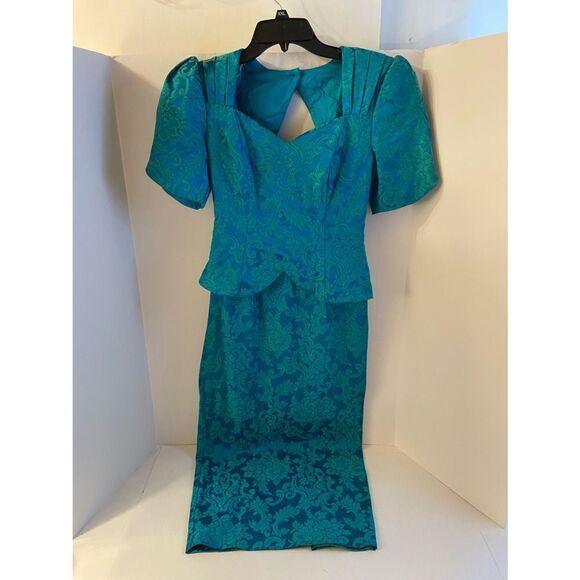 Jessica McClintock bridal dress green USA 3/4 - Picture 1 of 11
